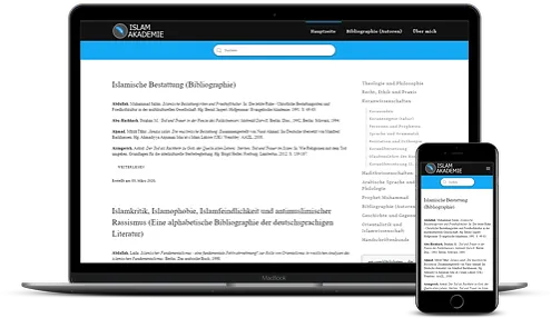Website der Islam Akademie mit Recherchefunktion