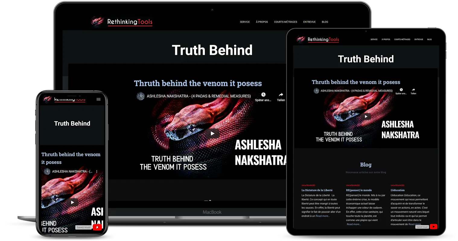 Website von Rethinking Tools auf Notebook, Tablet und Smartphone