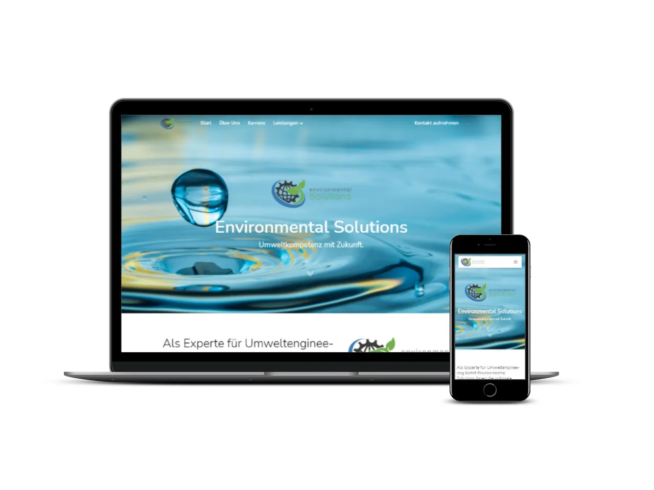 Website von Environmental Solutions in Desktop- und Mobilansicht