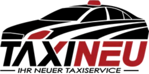 Logo von Taxi NEU: schwarze Limousine mit rotem Dachschild über der Wortmarke TAXI NEU