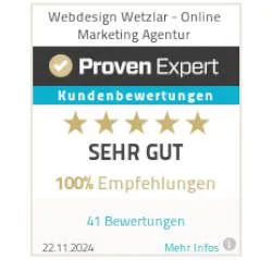 Proven Expert - Siegel für Webdesing Wetzlar - Online Marketing Agentur